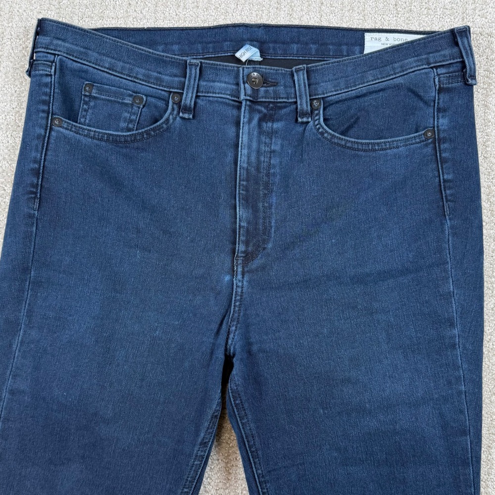 Rag & Bone Womens 32 (Actual 34x29) Coated Mae High Rise Skinny Denim Jeans